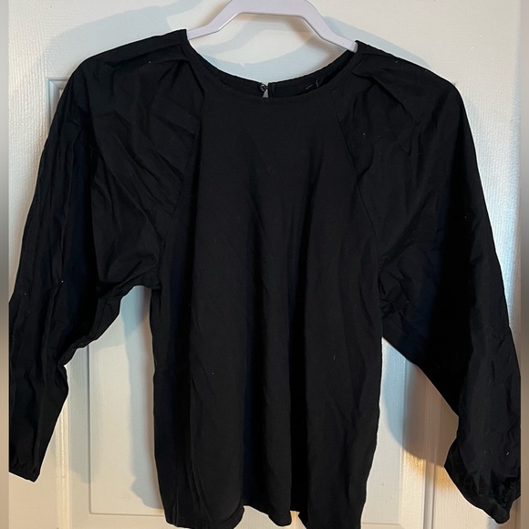 A New Day brand. 100% cotton. Black blouse. Size small. Probably worn once. - Picture 2 of 4